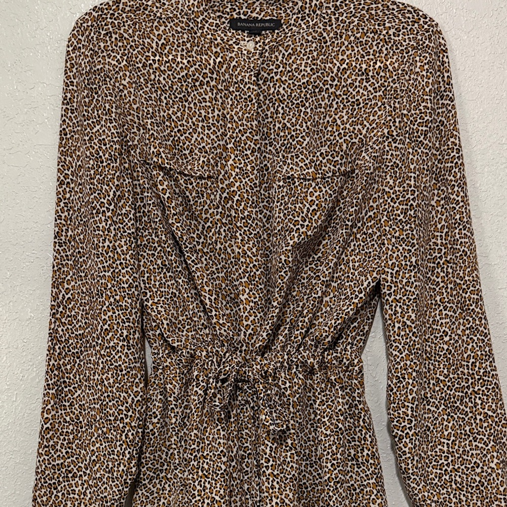 Banana Republic Animal Print Button-Up Shirt
